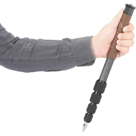 Leofoto GO-125 Monopiede + prolunga in carbonio 2-in-1, 125 cm (5 sezioni, dual 1/4")