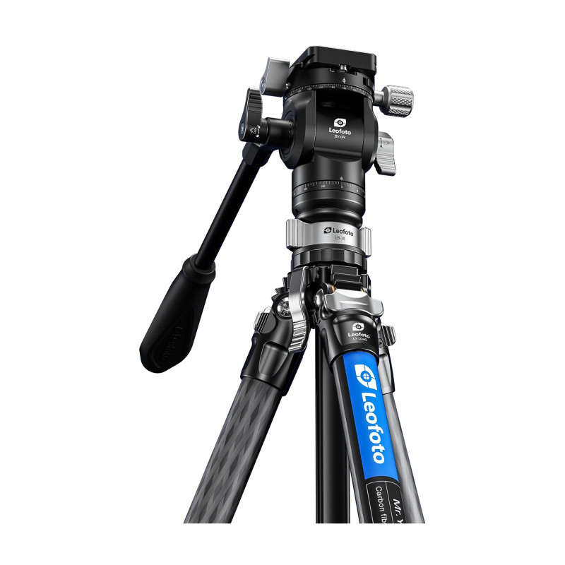 Leofoto LY-224C+BV-0R+LB-38 (Black) Y-shape carbon fibre tripod with fluid video head Leofoto LY-224C+BV-0R+LB-38 (Black) Y-shape carbon fibre tripod with fluid video head