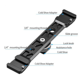 Leofoto AM-8-3 Braccio articolato (magic arm) — Braccio articolato con 2 adattatori cold-shoe