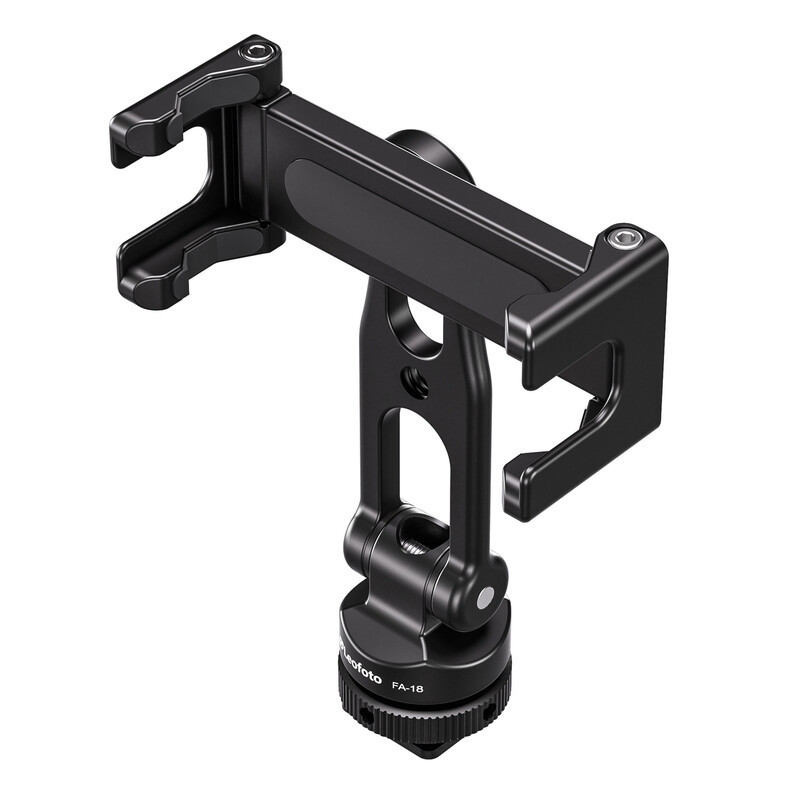 Leofoto FA-18 Shoe adapter (hot/cold shoe) — Phone clamp Leofoto FA-18 Shoe adapter (hot/cold shoe) — Phone clamp