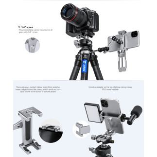 Leofoto PS-3 silver — Smartphone-Ständer | Leofoto Store