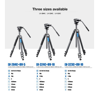 Leofoto LV-324C+BV-10 — karbónový video statív | Leofoto Store