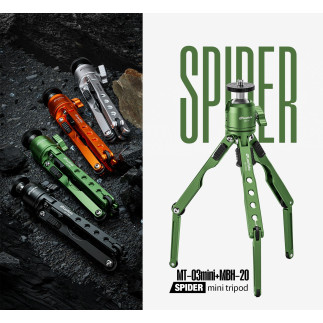 Leofoto MT-03mini+MBH-20 zielony — mini statyw stołowy | Leofoto Store