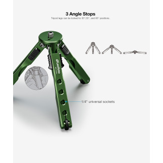 Leofoto MT-03mini+MBH-20 zielony — mini statyw stołowy | Leofoto Store