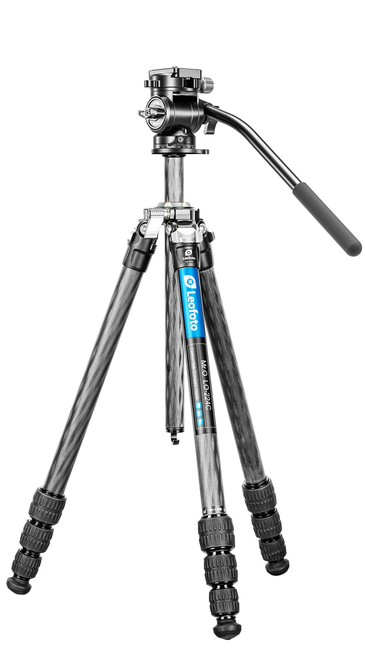 Leofoto LO-224C+BV-1R — Mobile carbon fibre tripod