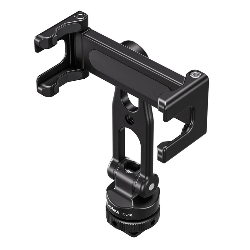 Leofoto FA-18 Shoe adapter (hot/cold shoe) — Phone clamp